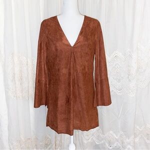 Faux Suede Groovy Dress